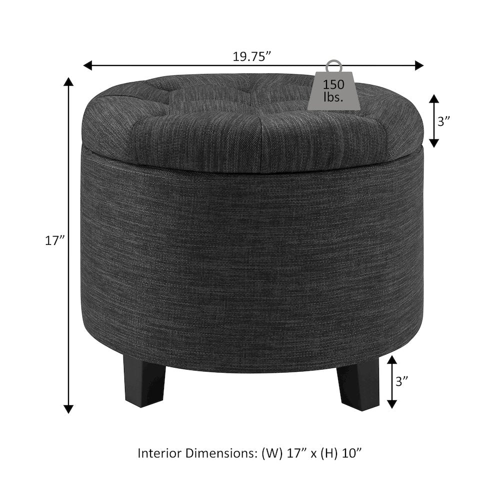Designs4Comfort Round Storage Ottoman