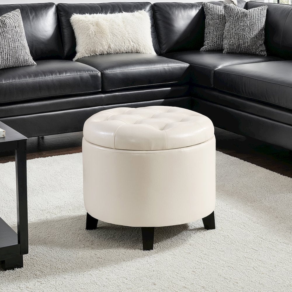 Designs4Comfort Round Storage Ottoman