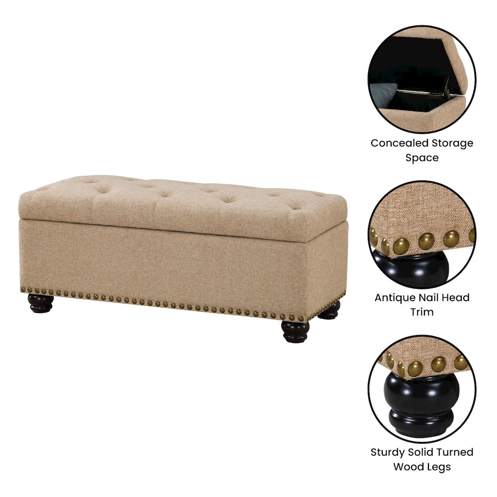 Designs4Comfort 9th Avenue Storage Ottoman Bench