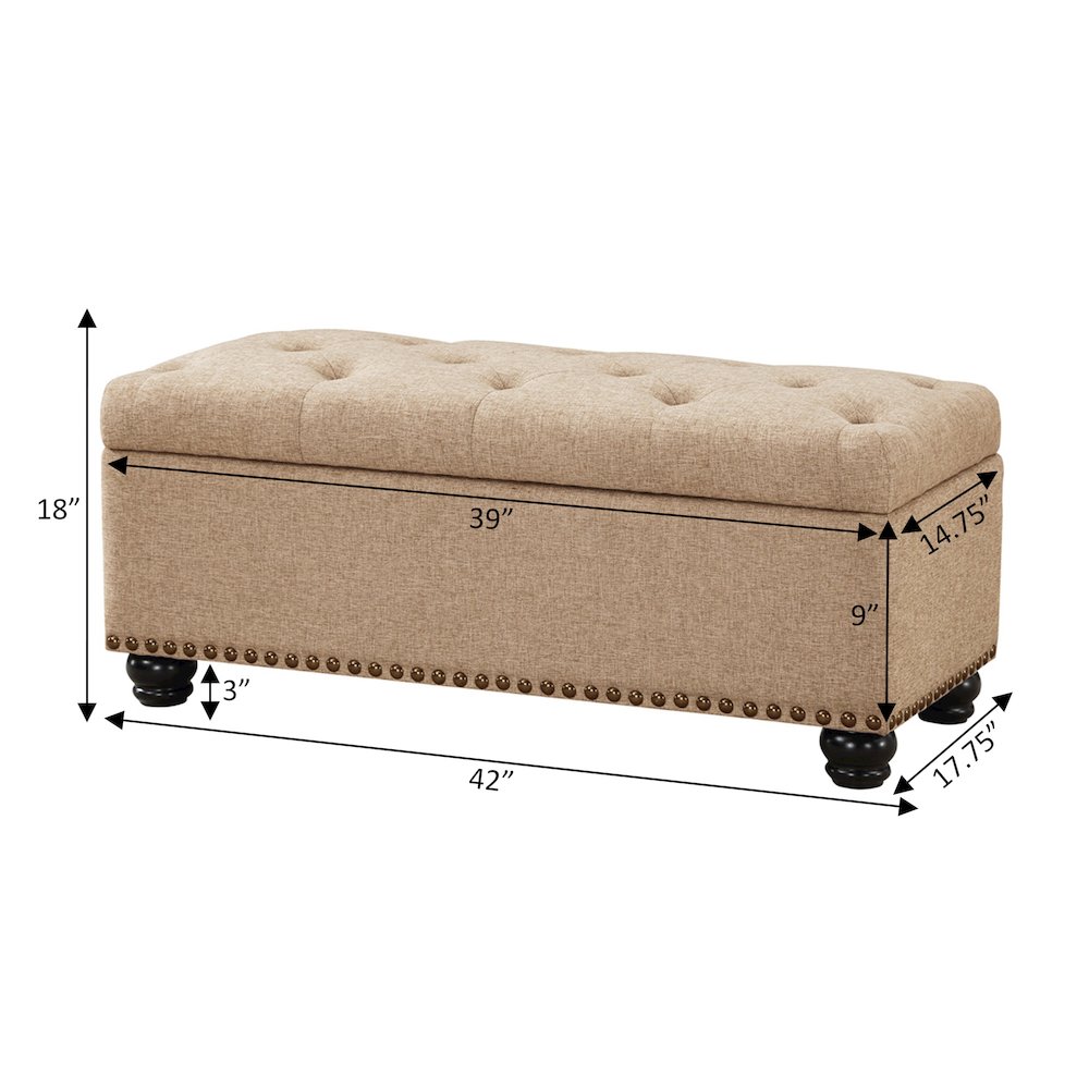 Designs4Comfort 9th Avenue Storage Ottoman Bench