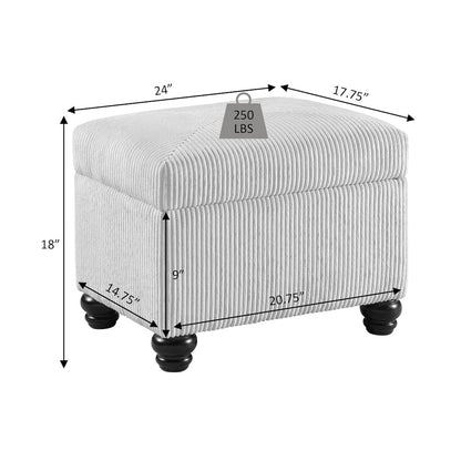Designs4Comfort Corduroy 5th Avenue Storage Ottoman