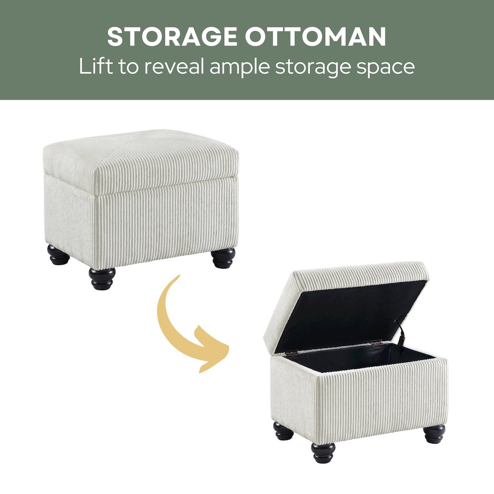 Designs4Comfort Corduroy 5th Avenue Storage Ottoman