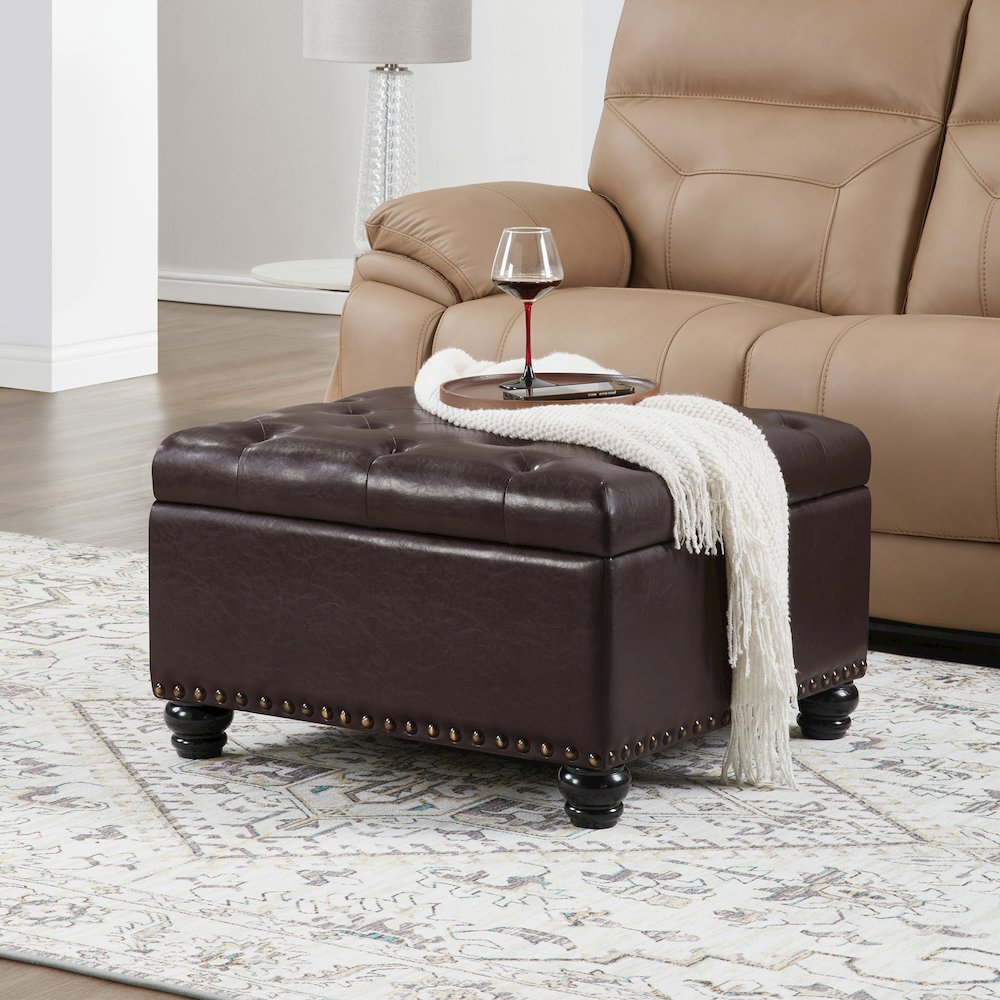 Designs4Comfort Herald Square Ottoman Coffee Table with Storage