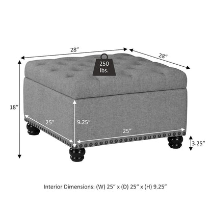 Designs4Comfort Herald Square Ottoman Coffee Table with Storage