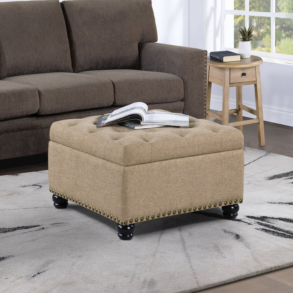 Designs4Comfort Herald Square Ottoman Coffee Table with Storage