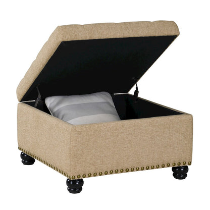 Designs4Comfort Herald Square Ottoman Coffee Table with Storage