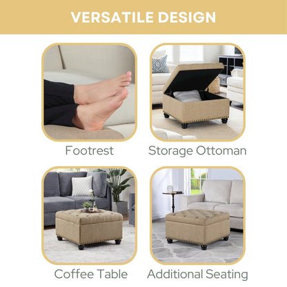 Designs4Comfort Herald Square Ottoman Coffee Table with Storage