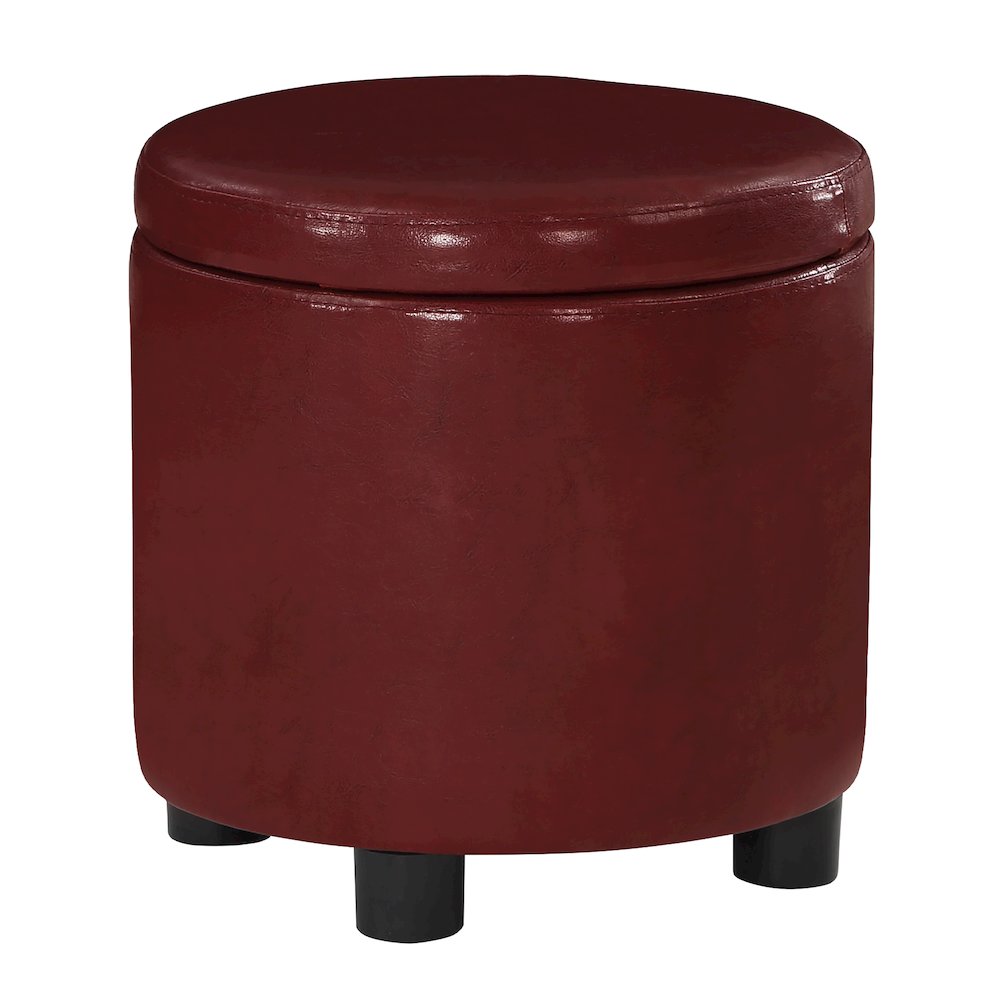 Designs 4 Comfort Round Accent Storage Ottoman with Reversible Tray Lid