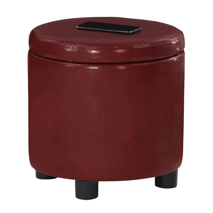 Designs 4 Comfort Round Accent Storage Ottoman with Reversible Tray Lid