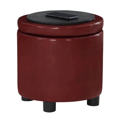 Designs 4 Comfort Round Accent Storage Ottoman with Reversible Tray Lid