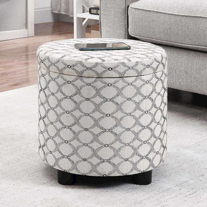 Designs 4 Comfort Round Accent Storage Ottoman with Reversible Tray Lid