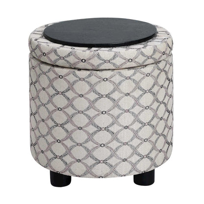 Designs 4 Comfort Round Accent Storage Ottoman with Reversible Tray Lid