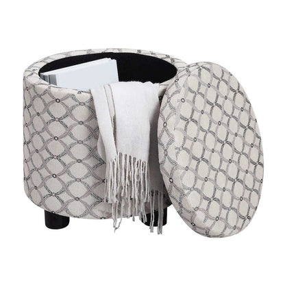 Designs 4 Comfort Round Accent Storage Ottoman with Reversible Tray Lid