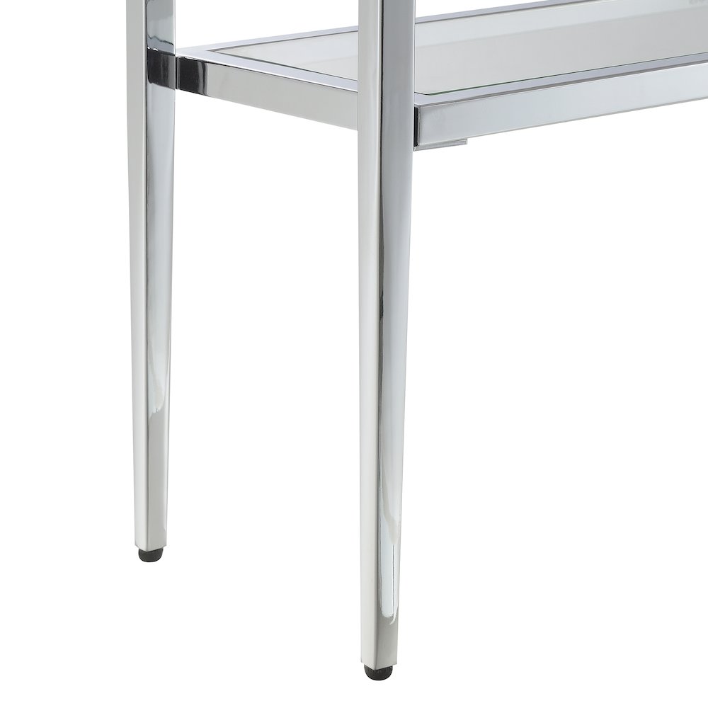 Nadia Glass Chrome Entryway Hall Table with Shelf