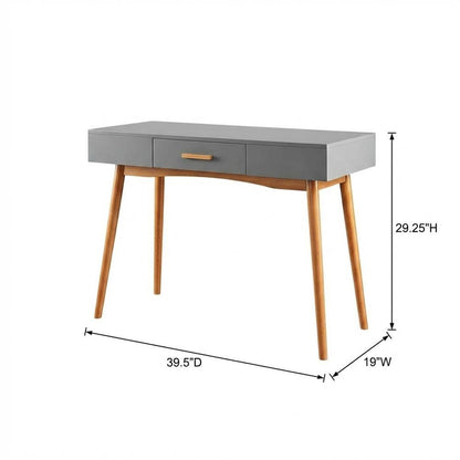 Modern Rubberwood Office Desk With Bamboo Handle And Non-Lead Paint Finish