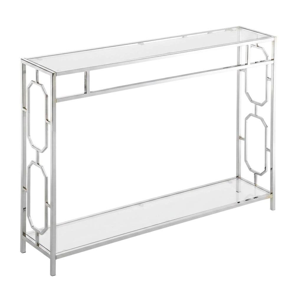 Modern Chrome Console Table with Sleek Finish and Elegant Design