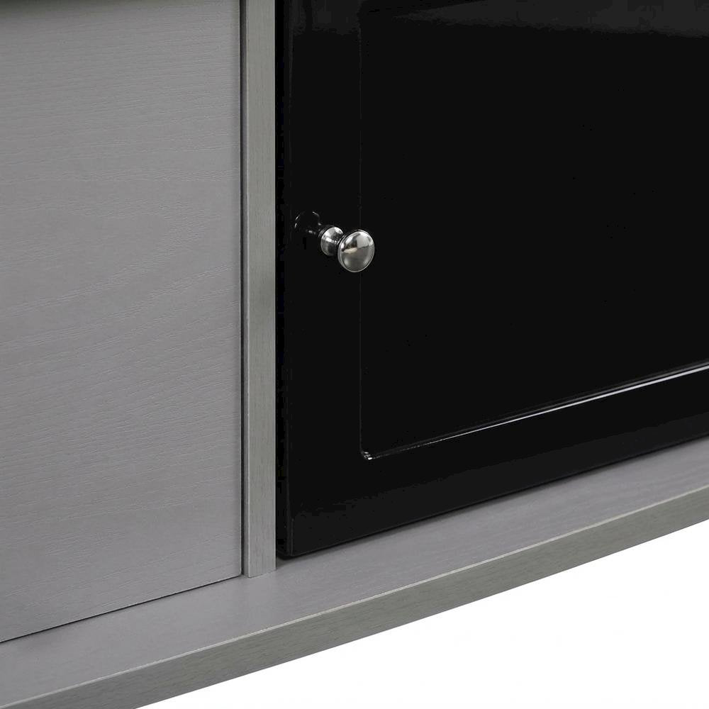 Gray TV Stand with 3 Cabinets and Shelf for 55-Inch TVs