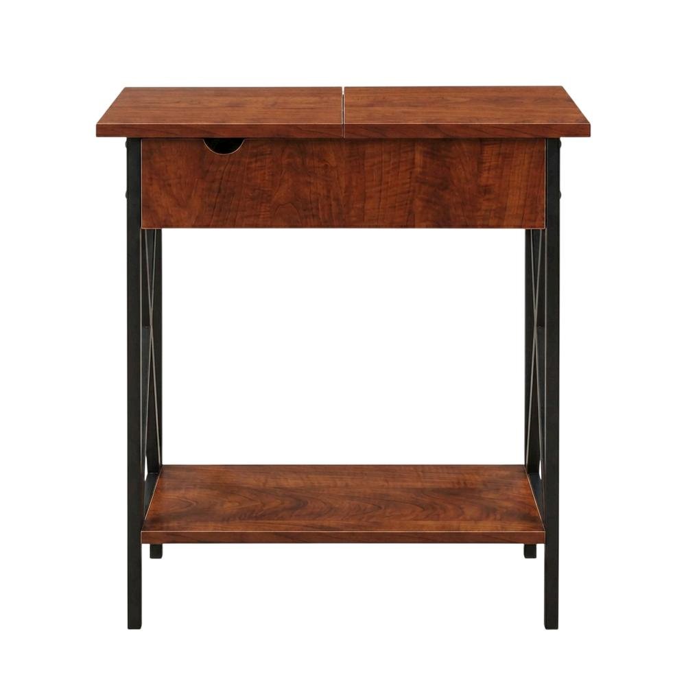Small coffee table with flip top functionality and compact design