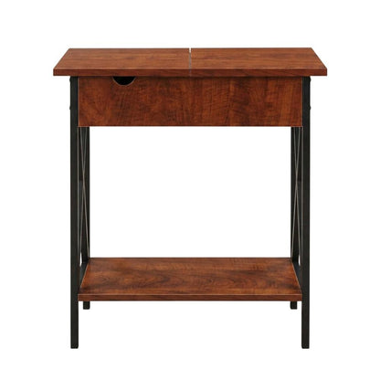 Small coffee table with flip top functionality and compact design