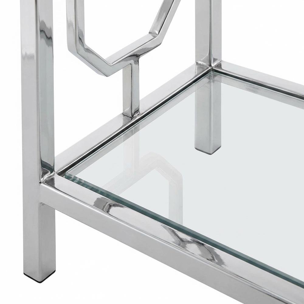 Modern Chrome Console Table with Sleek Finish and Elegant Design