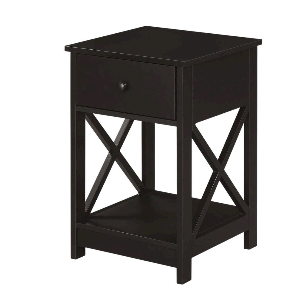 Espresso 1-Drawer End Table with Compact Square Design