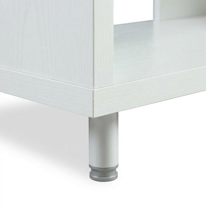 White 1-Drawer TV Stand with Shelves for TVs Up to 65 Inches, Contemporary Style