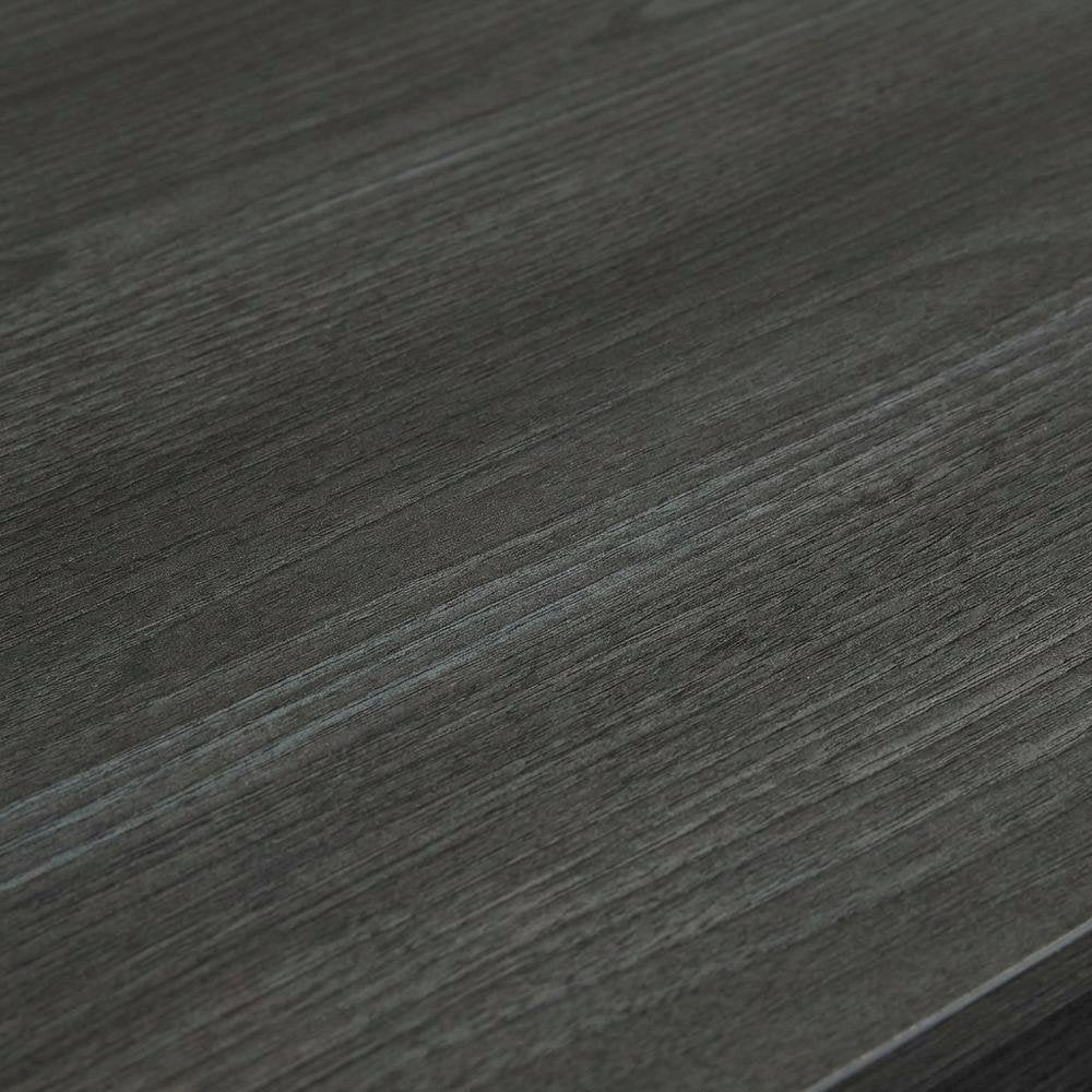 Contemporary Student Desk With Charging Station In Charcoal Gray For Home Office
