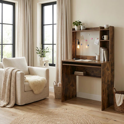 Contemporary Student Desk, Magnetic Bullet, Board And Shelves For Study Space