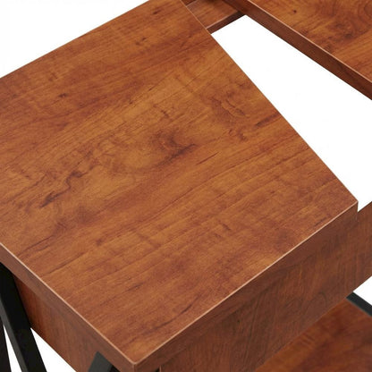 Small coffee table with flip top functionality and compact design