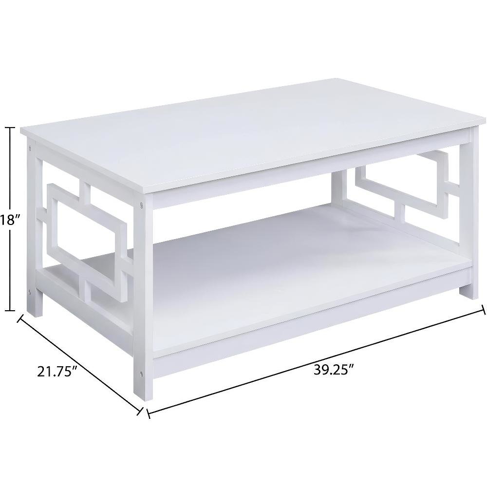 White Coffee Table with Shelf MDF Construction Multiple Finishes Available