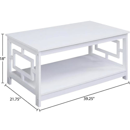 White Coffee Table with Shelf MDF Construction Multiple Finishes Available