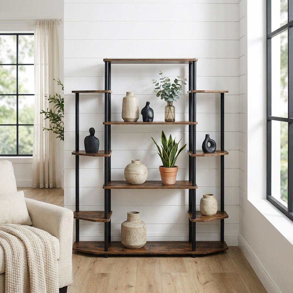 Contemporary Modern Wall Unit Bookshelf with Multiple Shelves and Sleek Design