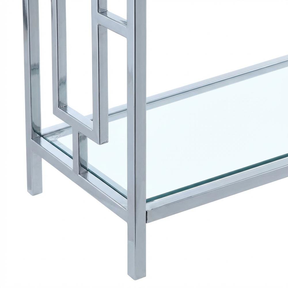 Clear Glass 4-Tier Bookcase with Sleek Contemporary Style