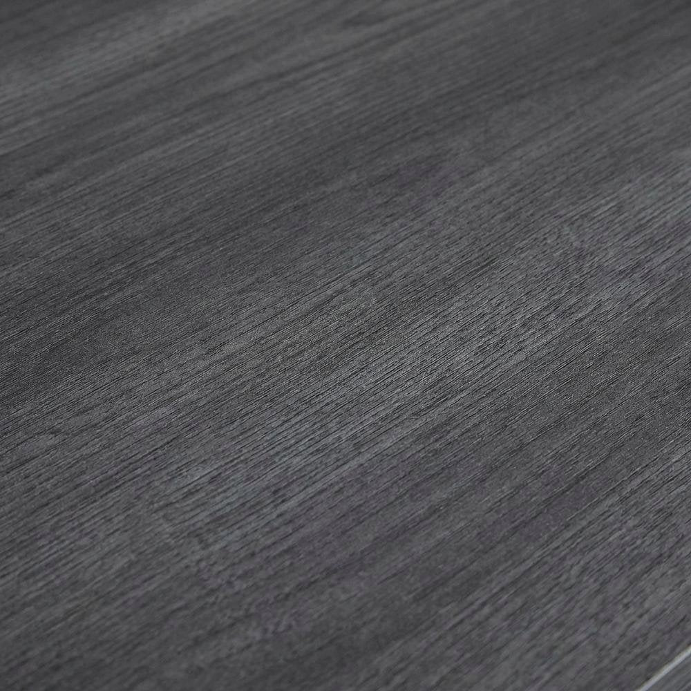 Charcoal Gray Office Desk With Modern Melamine Finish And Steel Accents
