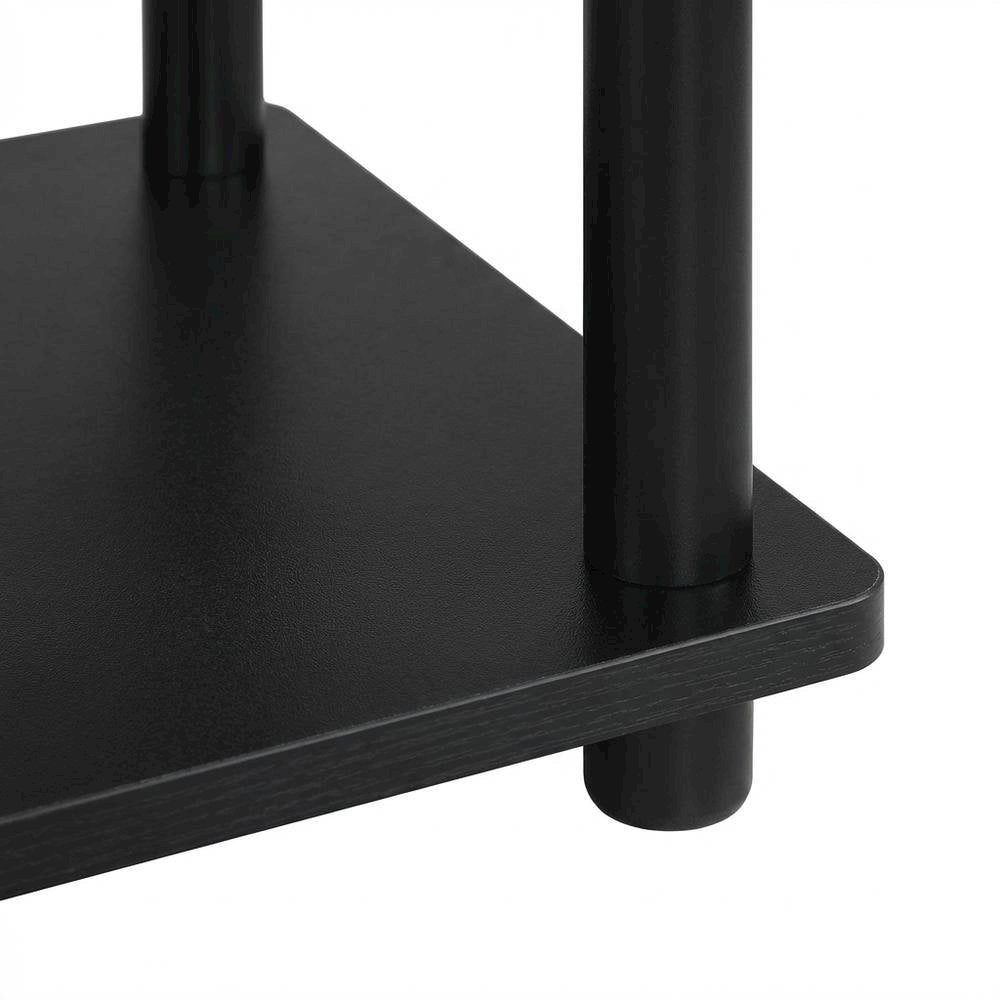 Black Student Desk, Shelves With Melamine Surface, Stainless Steel Accents