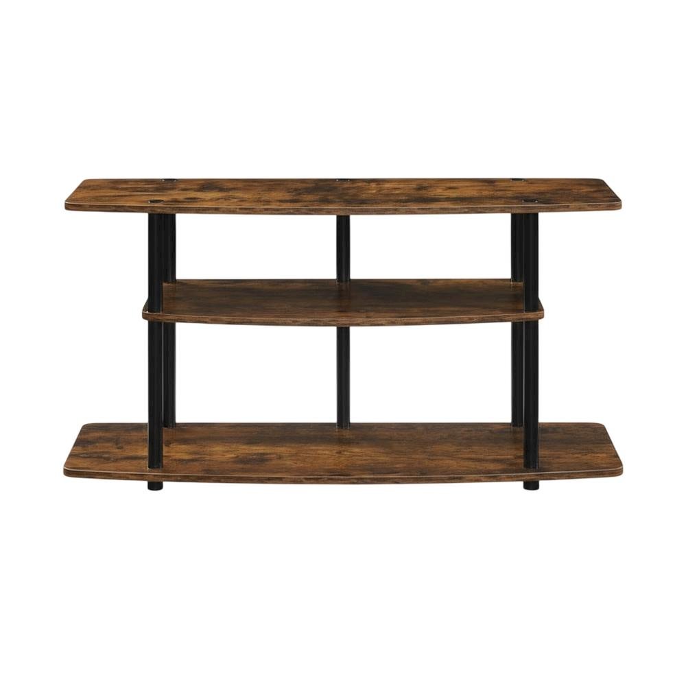 Brown 3-Tier TV Stand for Up to 46-Inch Screens with Storage Shelves