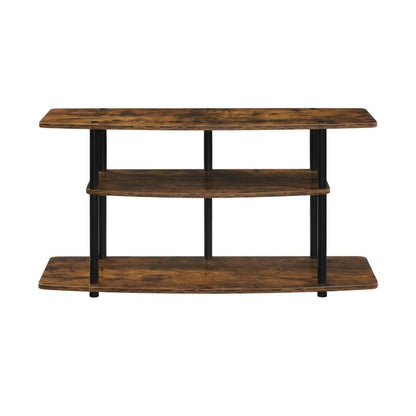 Brown 3-Tier TV Stand for Up to 46-Inch Screens with Storage Shelves