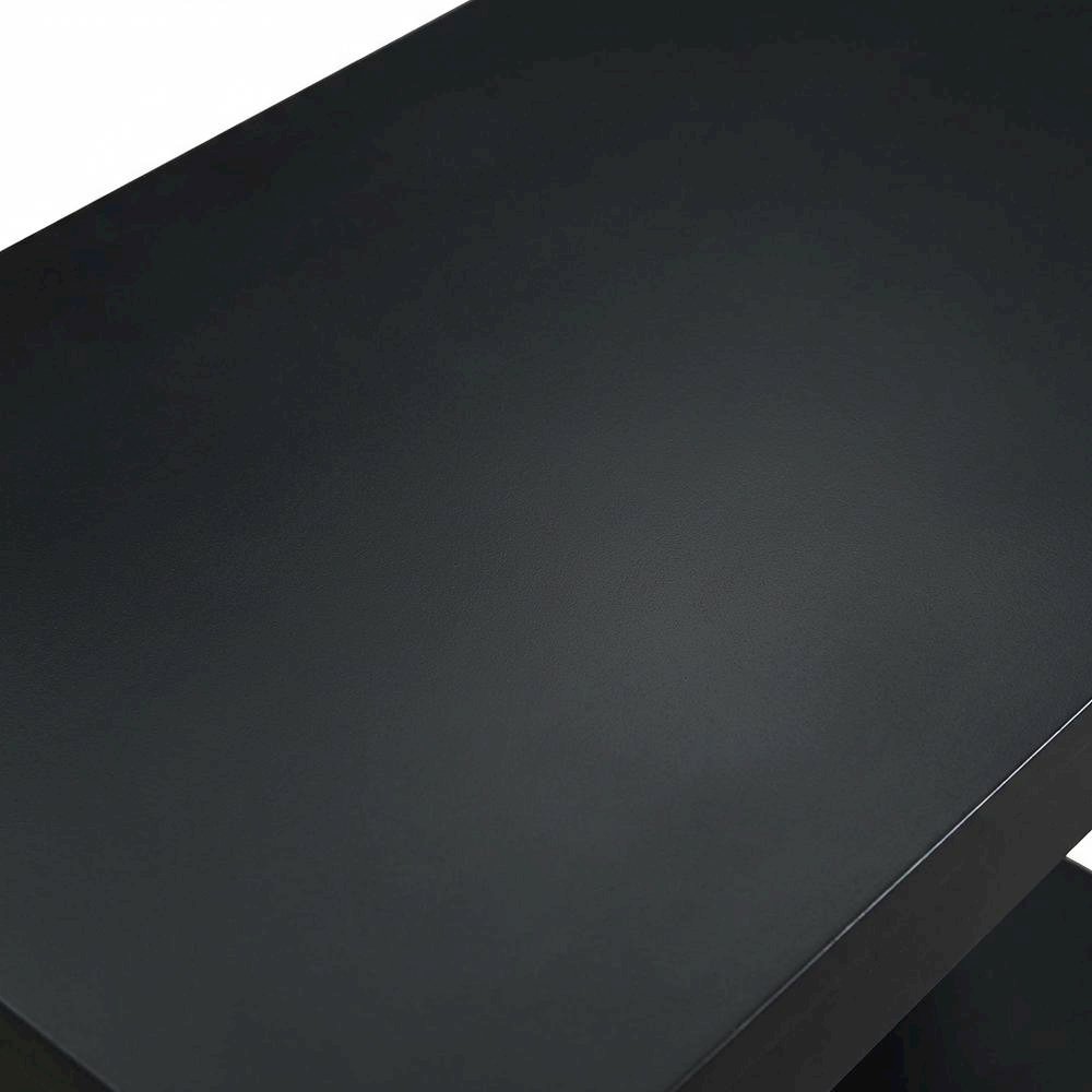 Slim Chairside Table, Black, Bottom Shelf, Quick Setup