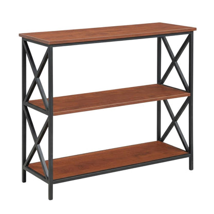 Powder Coated Metal 3-Tier Bookcase with Non-Lead Paint Finish