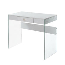 White Glass-Top Desk With Modern Contemporary Style