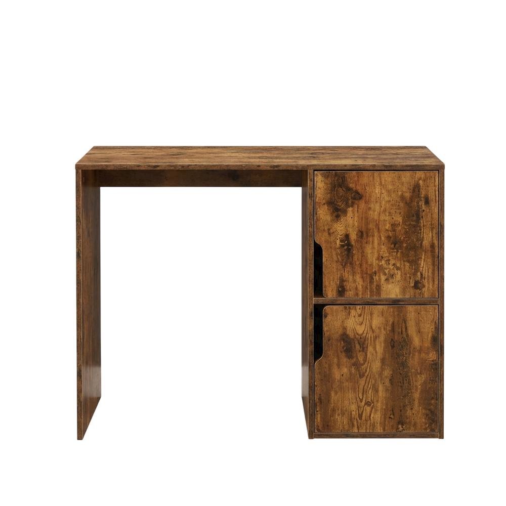 Modern Student Desk With Storage Cabinets In Distressed Finish