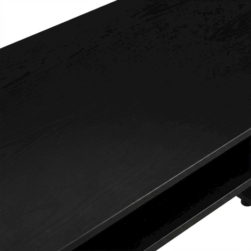 Black Student Desk, Shelves With Melamine Surface, Stainless Steel Accents