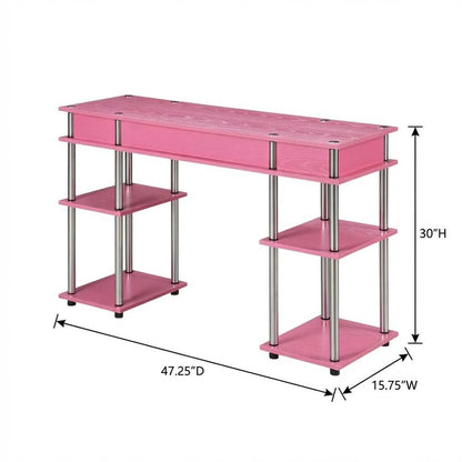 Laminated Student Desk, Steel Poles, Plastic Elements Suitable For Home Office