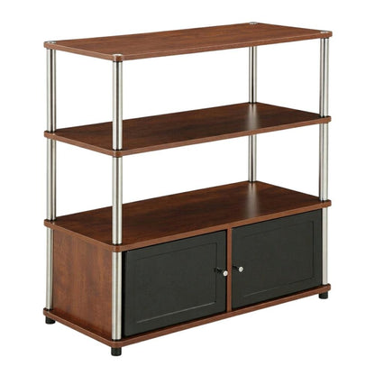 TV stand in contemporary wood finish with spacious storage
