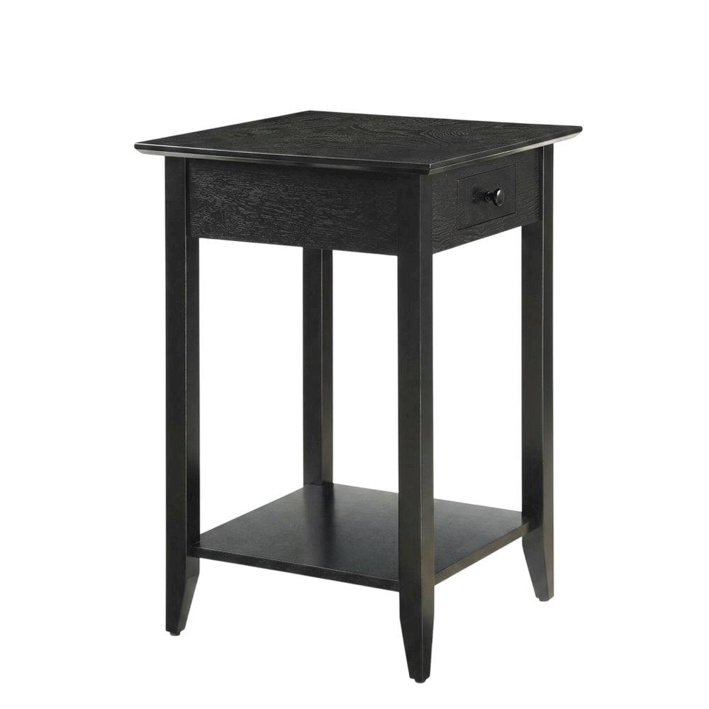Wooden End Table with Drawer and Shelf for Living Room Use