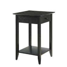 Wooden End Table with Drawer and Shelf for Living Room Use