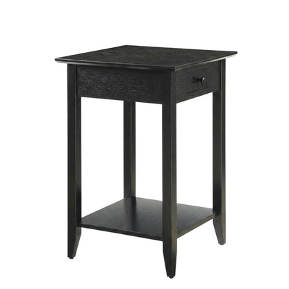 Wooden End Table with Drawer and Shelf for Living Room Use