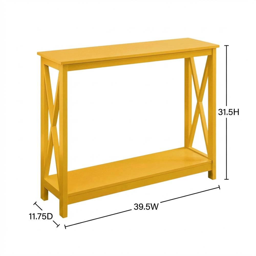 Contemporary Console Table with Open Shelf for Entryway or Living Room