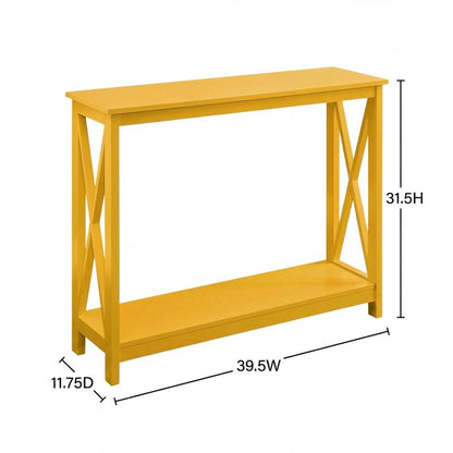 Contemporary Console Table with Open Shelf for Entryway or Living Room