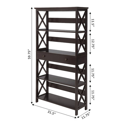 Oxford 5 Tier Bookcase with Drawer